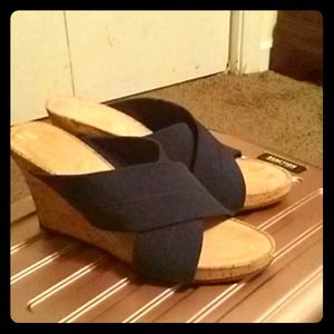 Aerosoles blue & cork wedges 🎉2/$6 or 3/$8🎉